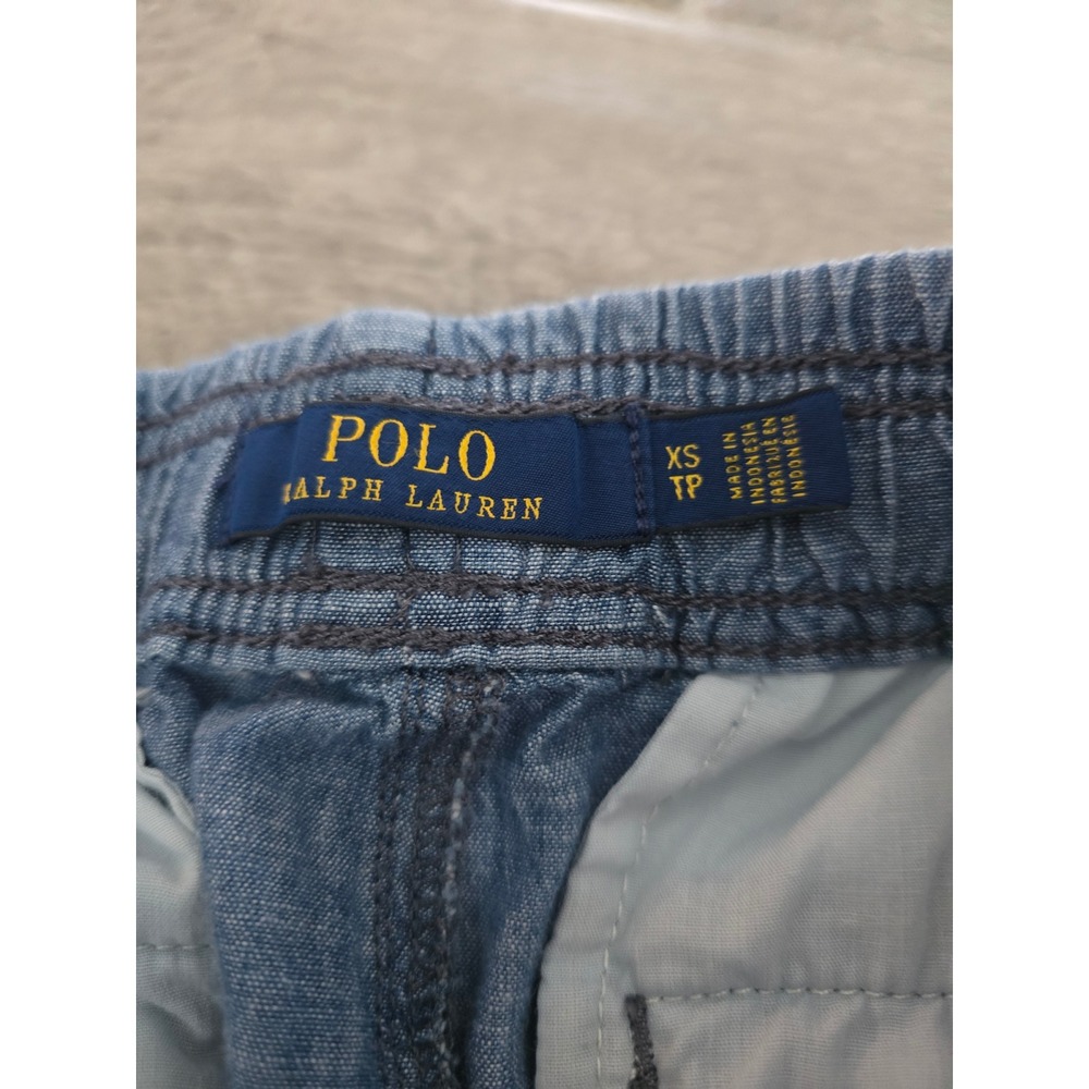 Polo Ralph Lauren Womens XS Chambray Jogger Pants Elastic Waist Zip Ankle - Picture 6 of 8